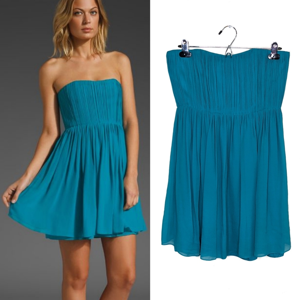 Alice & Olivia Mckell Strapless Pleated Dress K19